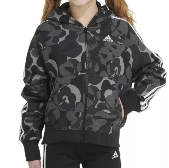 Adidas Camo Zip-up Jacket *YOUTH* - Picture 1 of 9